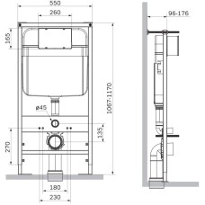 Комплект подвесной унитаз + система инсталляции SantiLine SL-5005 + SL-01