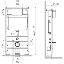 Комплект подвесной унитаз + система инсталляции SantiLine SL-5007 + SL-01