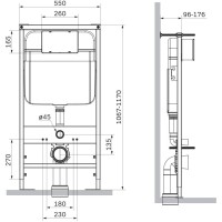 Комплект подвесной унитаз + система инсталляции SantiLine SL-5009 + SL-01