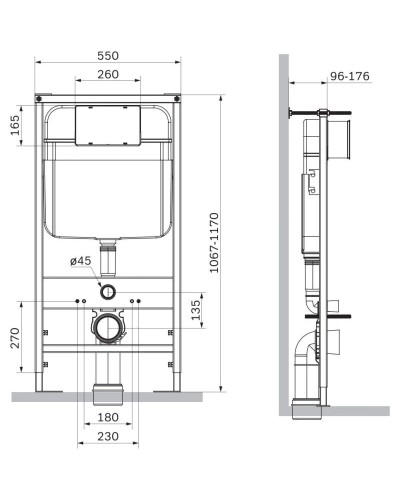 Комплект подвесной унитаз + система инсталляции SantiLine SL-5009 + SL-01
