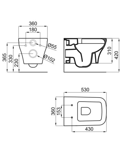 Комплект подвесной унитаз Noken Forma N350798866 + система инсталляции Grohe 38811kf0