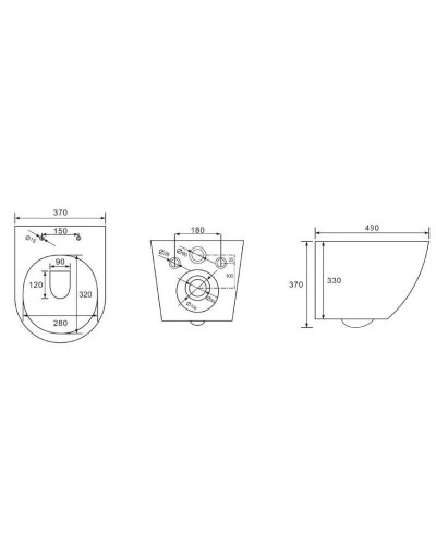 Комплект подвесной унитаз Bogner BR-4455BL + система инсталляции Grohe 38811kf0