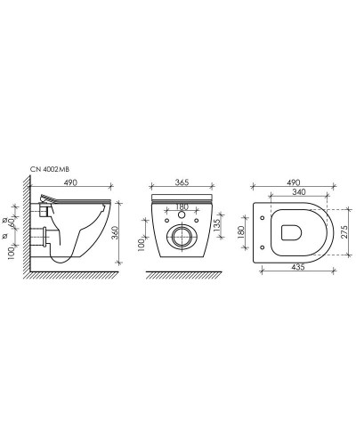 Комплект подвесной унитаз Ceramica Nova Metropol CN4002MB + система инсталляции Grohe 38811kf0