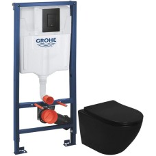 Комплект подвесной унитаз Rea Carlo Mini REA-C8489 + система инсталляции Grohe 38811kf0