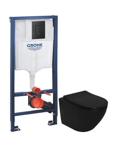 Комплект подвесной унитаз Rea Carlo Mini REA-C8489 + система инсталляции Grohe 38811kf0