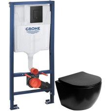 Комплект подвесной унитаз SantiLine SL-5018MB + система инсталляции Grohe 38811kf0
