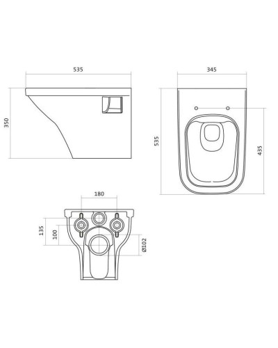 Комплект подвесной унитаз + система инсталляции Santek Лайн 1.WH50.1.750