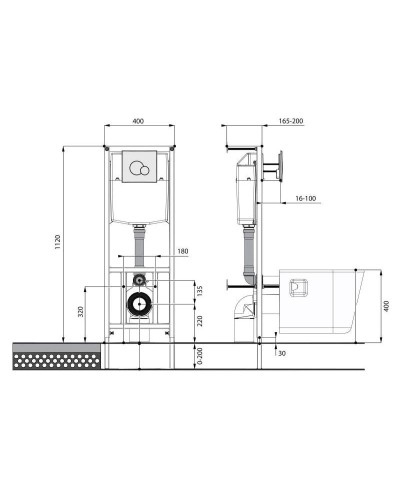 Комплект подвесной унитаз + система инсталляции Santek Лайн 1.WH50.1.750