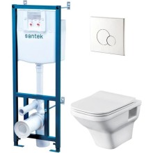 Комплект подвесной унитаз + система инсталляции Santek Лайн 1.WH50.1.729