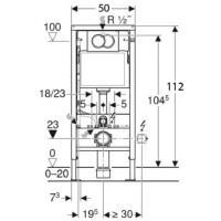 Монтажный элемент для подвесного унитаза, клавиша Delta 21 Geberit Duofix 458.149.21.1
