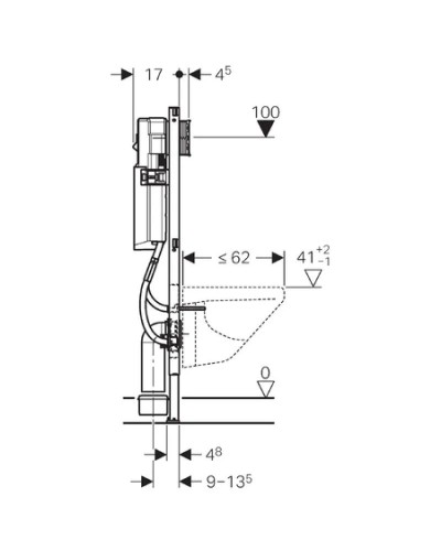 Монтажный элемент для подвесного унитаза, H112, Sigma 12 см (UP320) Geberit Duofix 111.361.00.5