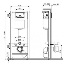 Система инсталляции для подвесных унитазов Delice Aura комплект 4 в 1 с клавишей DLR000004
