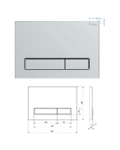 Система инсталляции для подвесных унитазов Delice Aura комплект 4 в 1 с клавишей DLR000004