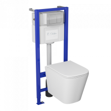 Система инсталляции для подвесных унитазов Delice Aura комплект 4 в 1 с клавишей DLR000004