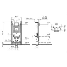 Инсталляция Vitra V12 762-5800-01 для унитаза без клавиши смыва