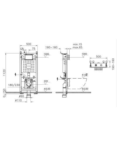 Инсталляция Vitra V12 762-5800-01 для унитаза без клавиши смыва