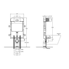 Инсталляция BelBagno BB020 для унитаза без клавиши смыва