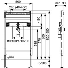 Инсталляция Tece Profil 9310018 для раковины Красная