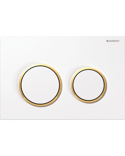 Смывная клавиша Geberit Omega20 белый/позолота/белый для двойного смыва 115.085.KK.1