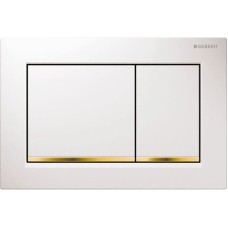 Смывная клавиша Geberit Omega30 белый/позолота/белый для двойного смыва 115.080.KK.1