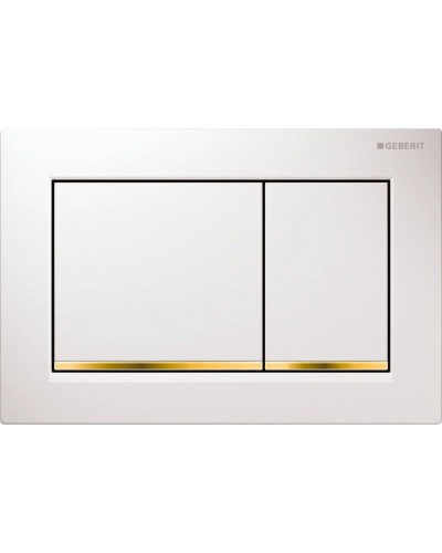 Смывная клавиша Geberit Omega30 белый/позолота/белый для двойного смыва 115.080.KK.1
