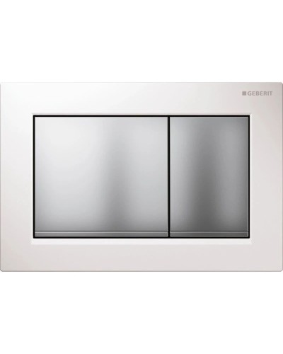 Смывная клавиша Geberit Omega30 белый/матовый хром/матовый хром для двойного смыва 115.080.KL.1