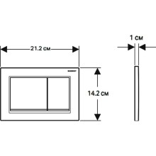 Смывная клавиша Geberit Omega30 матовый хром/глянцевый хром/матовый хром 115.080.JQ.1