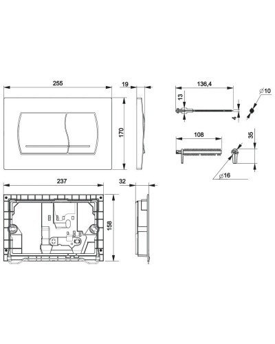 Смывная клавиша Roca Active 52B матовый хром 8901150B2