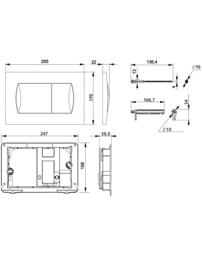 Смывная клавиша Roca Active 62B матовый хром 8901160B2