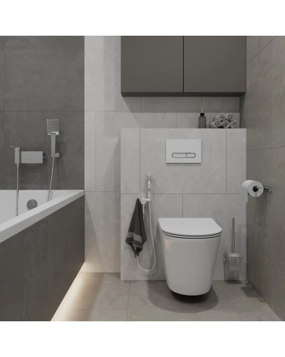 Смывная клавиша IDDIS Unifix белый матовый/глянцевый хром/белый матовый UNI01WCi77