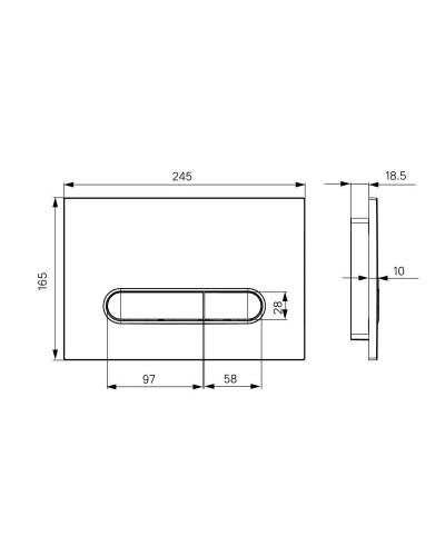 Смывная клавиша IDDIS Unifix белый матовый/глянцевый хром/белый матовый UNI01WCi77