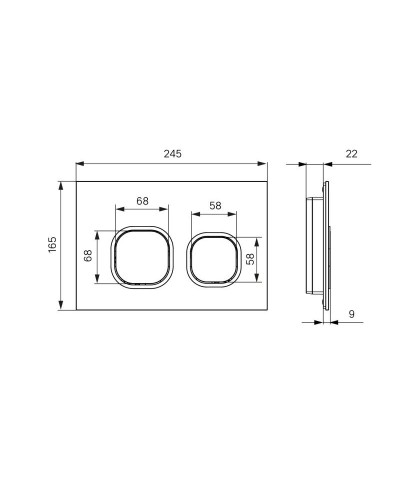 Смывная клавиша IDDIS Unifix черный матовый/глянцевый хром/черный матовый UNI04BCi77