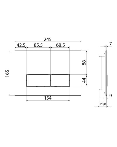 Смывная клавиша IDDIS Uniglass черный/глянцевый хром UNG10GBi77