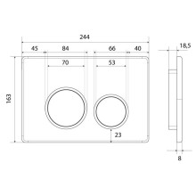 Смывная клавиша матовый хром для двойного смыва IDDIS Unifix UNI50M0I77