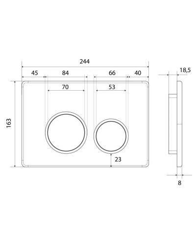 Смывная клавиша матовый хром для двойного смыва IDDIS Unifix UNI50M0I77