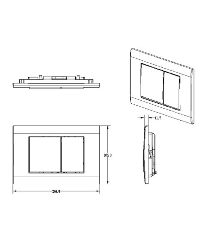 Кнопка смыва AltroBagno AltroBagnoPFP001CQ для инсталляции, матовый хром