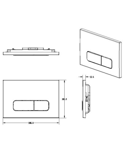 Кнопка смыва AltroBagno AltroBagnoPFP002DQ для инсталляции, черный матовый
