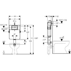 Смывной бачок, скрытого монтажа Geberit (UP182) 109.160.00.1