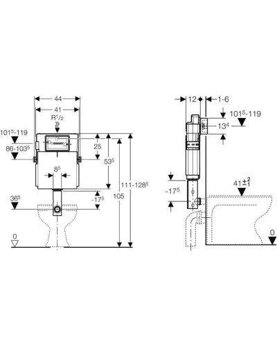 Смывной бачок, скрытого монтажа Geberit (UP182) 109.160.00.1