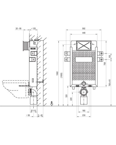 Смывной бачок скрытого монтажа для подвесного унитаза Ravak X01458