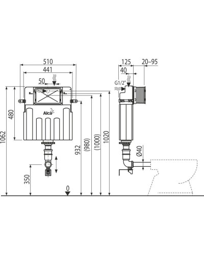 Бачок для замуровывания в стену AlcaPlast AM112