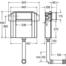 Смывной бачок скрытого монтажа модель 8864.4 Viega Visign 622220