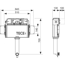 Смывной бачок скрытого монтажа TECE TECEbox 9041008