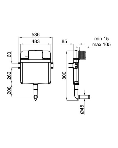 Смывной бачок скрытого монтажа Noken Smart Line N386000051