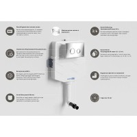 Смывной бачок WasserKRAFT Aller 10TLT.031.ME.CH01 для унитаза с клавишей смыва Хром