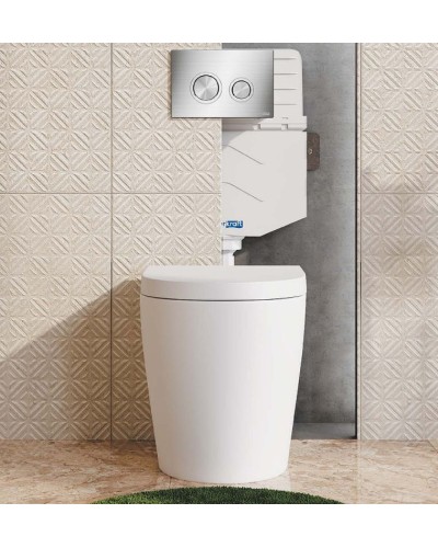 Смывной бачок WasserKRAFT Aller 10TLT.031.ME.PB01 для унитаза с Черной глянцевой клавишей смыва