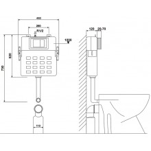 Смывной бачок Abber AC0104 для унитаза без клавиши смыва