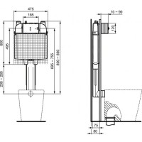 Смывной бачок скрытого монтажа Ideal Standard Prosys Frame 80 M R014767