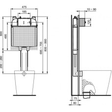Смывной бачок скрытого монтажа Ideal Standard Prosys Frame 80 M R014767