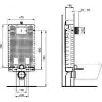 Смывной бачок скрытого монтажа Ideal Standard Prosys Frame 120 M R009767